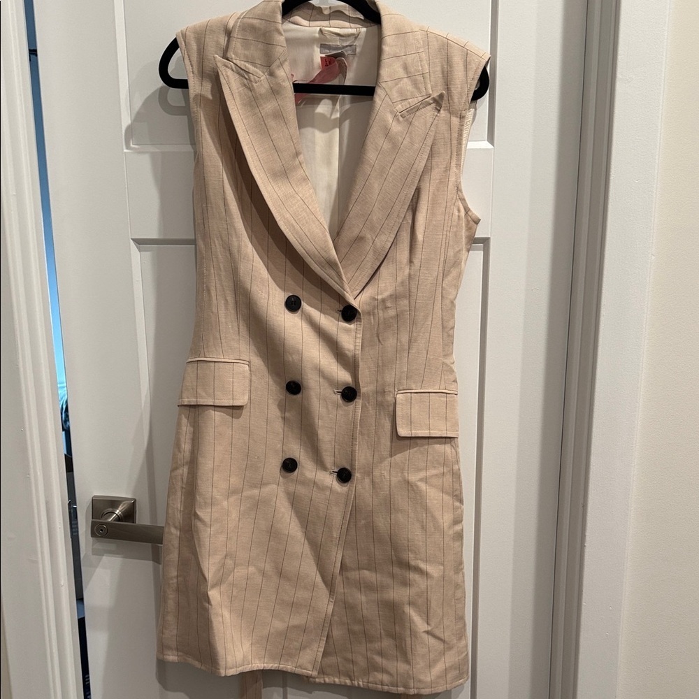 H&M LINEN-BLEND BLAZER DRESS - Picture 7 of 8